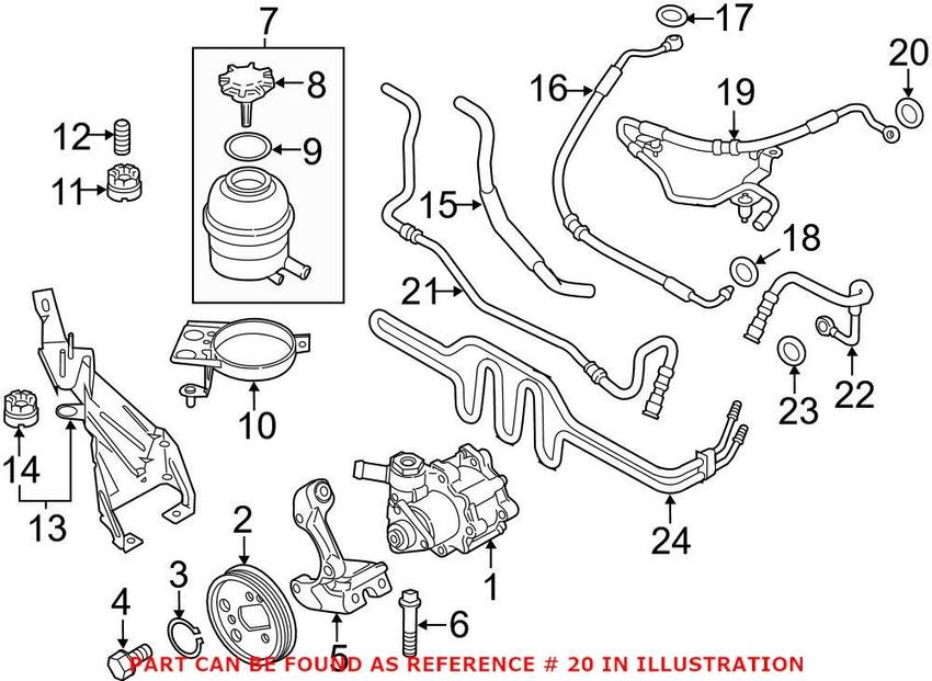 BMW Mini Power Steering Pressure Hose Sealing Ring (A14x18) 07119906464